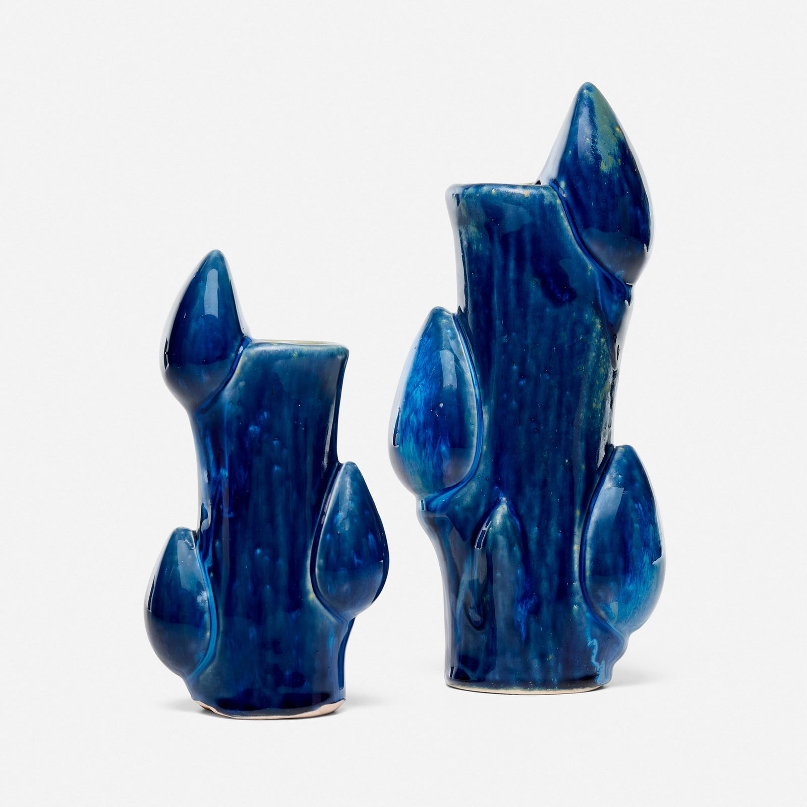 Michael Andersen & Son, Vases, set of two: Michael Andersen & Son Vases, set of two Denmark, c. 1965glazed stoneware 10.750 h x 5.000 w x 3.000 d in (27 x 13 x 8 cm) 7.750 h x 4.000 w x 2.500 d in (20 x 10 x 6 cm) Incised artist's i