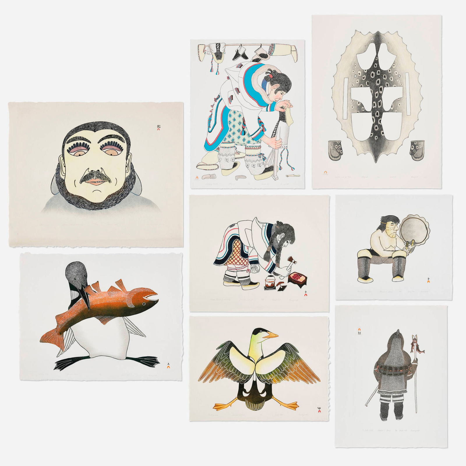 Kananginak Pootoogook, Eight works (1 of 2)