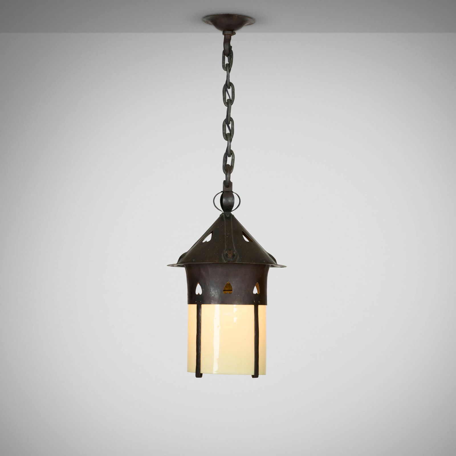 Gustav Stickley, Rare and Large hanging lantern, model 205 1/2 (1 of 2)