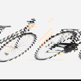 Peugeot and Hermes, Bicycle: Peugeot and Hermes Bicycle France, 1999leather, carbon fiber, enameled steel, chrome-plated steel 39 h x 68 w x 15.5 d in (99 x 173 x 39 cm) Bicycle features three speeds on left and seven spe