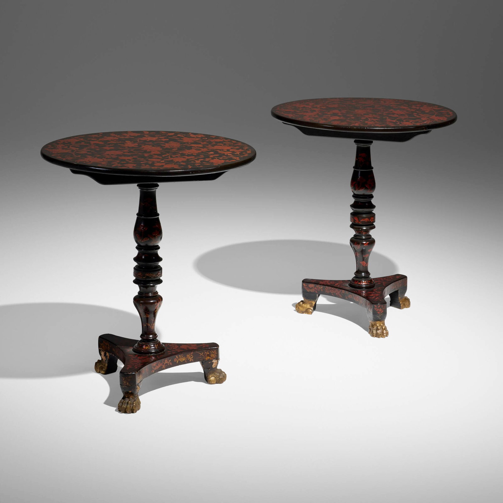 Regency Style, Tables with Japonesque flowers, pair (1 of 3)