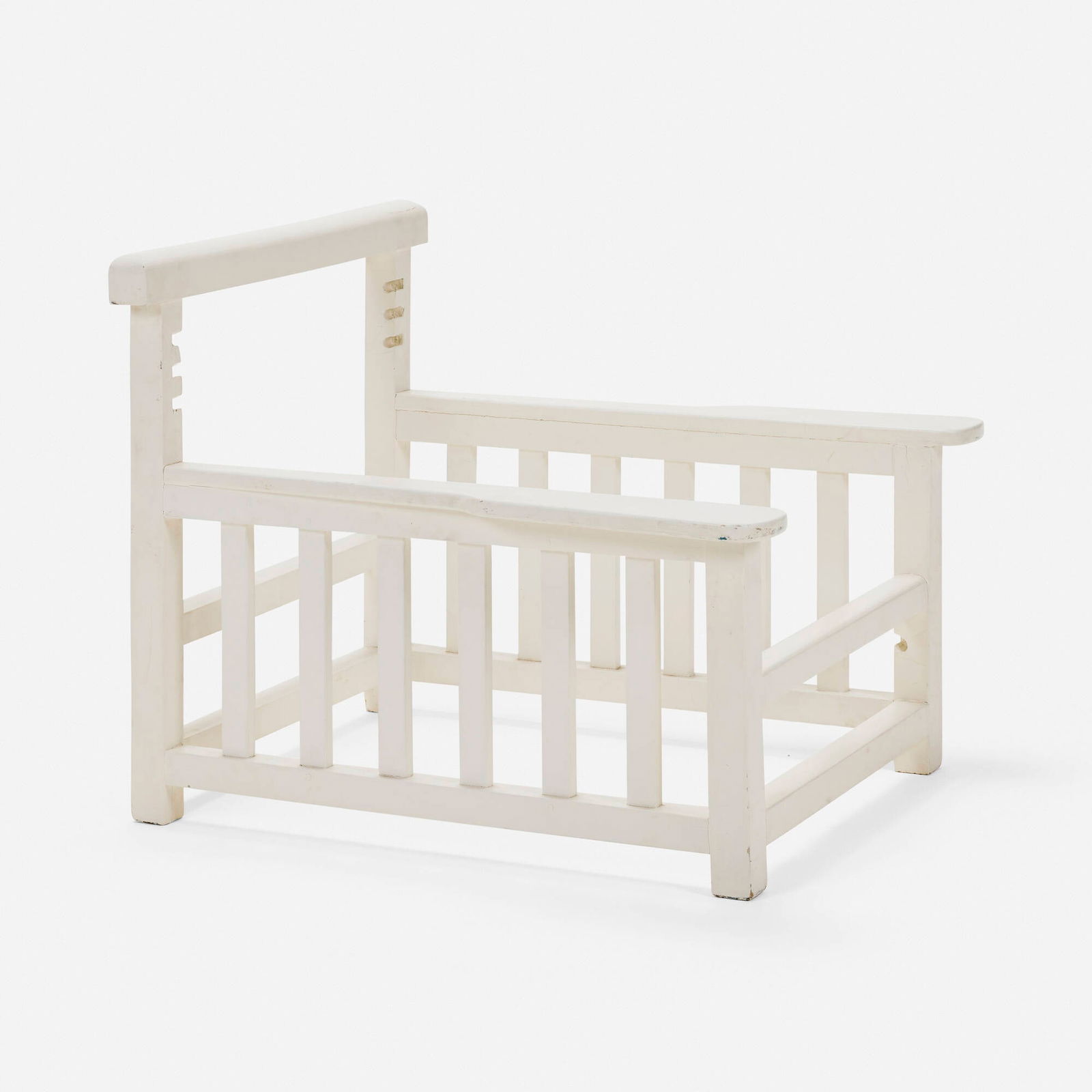 Robert Mallet-Stevens, Hammock chair frame: Robert Mallet-Stevens Hammock chair frame France, c. 1925lacquered wood 29.5 h x 33.5 w x 35.5 d in (75 x 85 x 90 cm) This lot is sold without a seat. This work will ship f