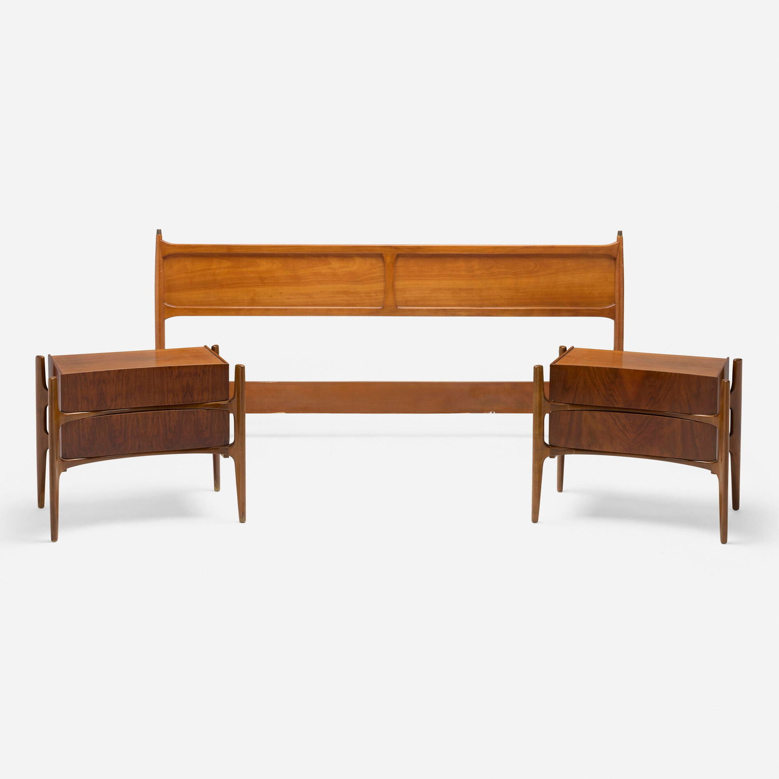 William Hinn, Swedish Guild Collection nightstands, pair and king-size headboard (1 of 6)