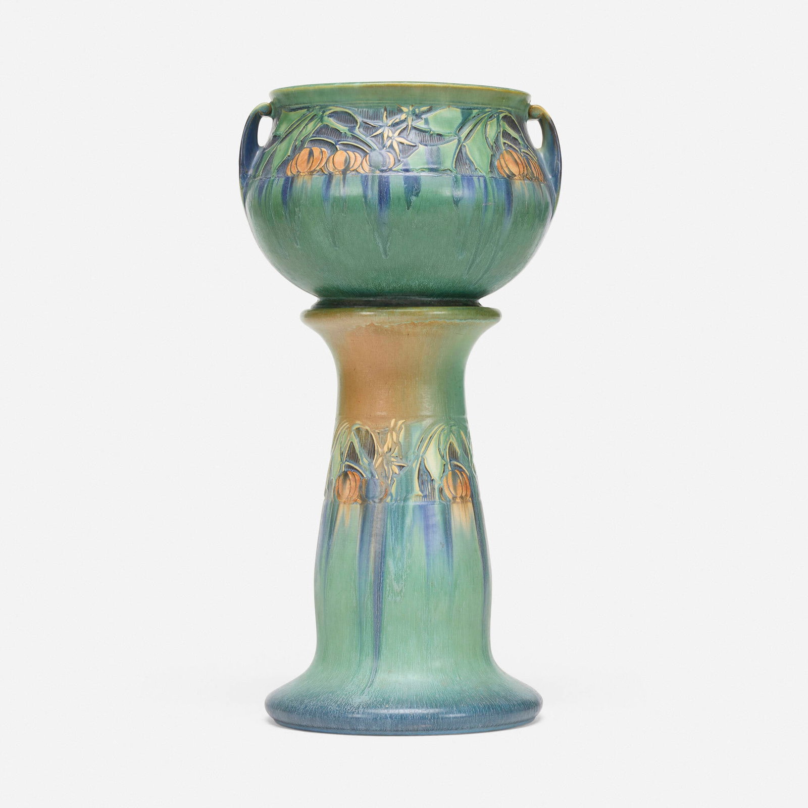 Roseville Pottery, Baneda jardiniere and pedestal (1 of 4)