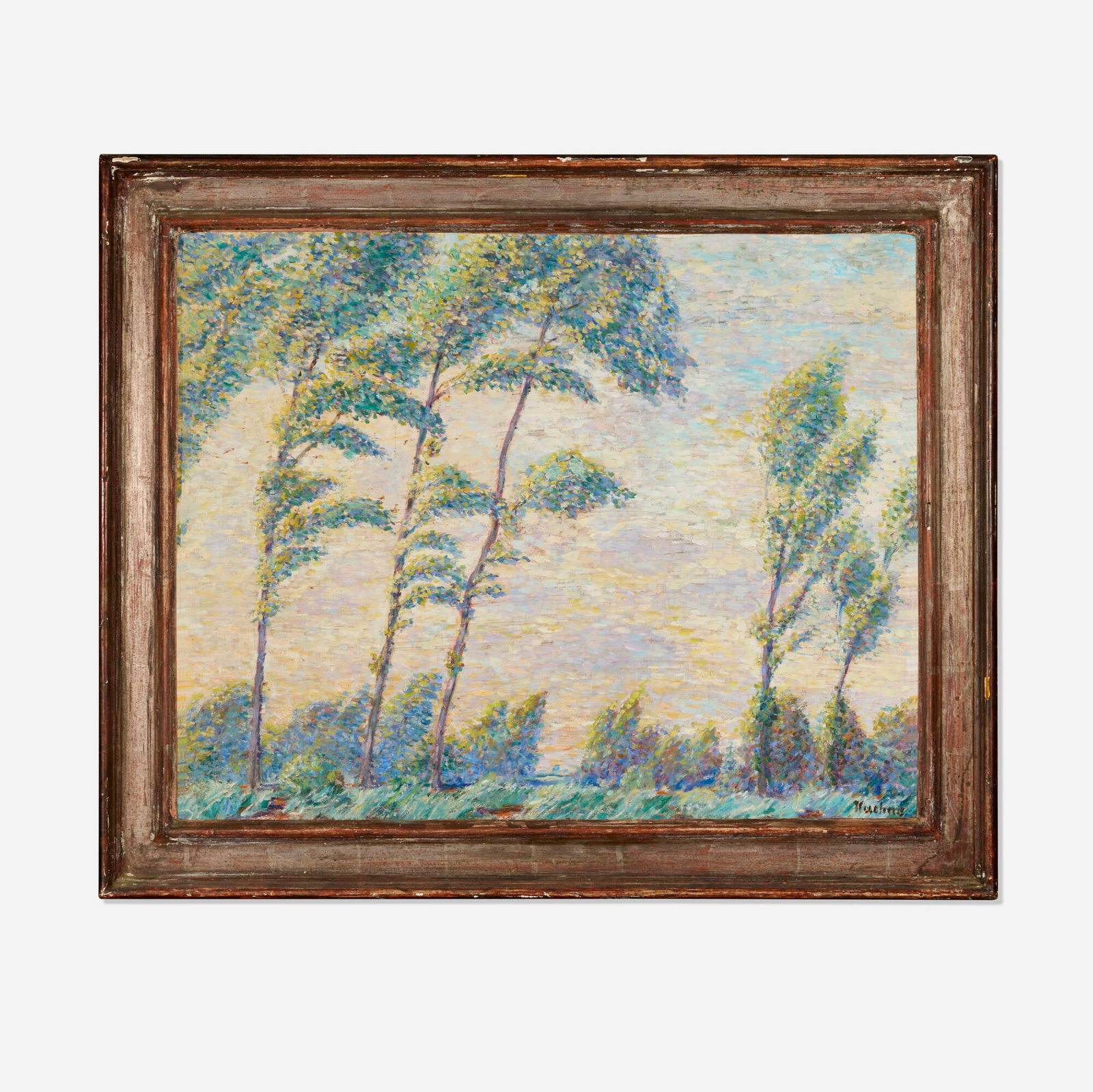 Max Kuehne, Landscape: Max Kuehne Landscape oil on Masonite in artist-made frame 30 h x 36 w in (76 x 91 cm) Signed to lower right 'Kuehne'. Provenance: Acquired directly from the artist, Private F