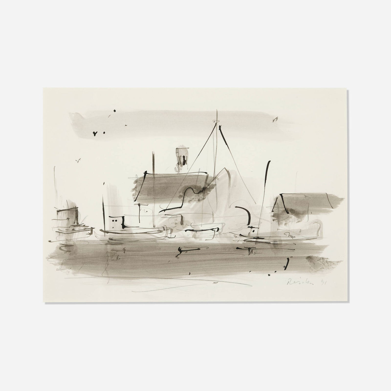 Paul Resika, Tower & Boats II (1 of 4)