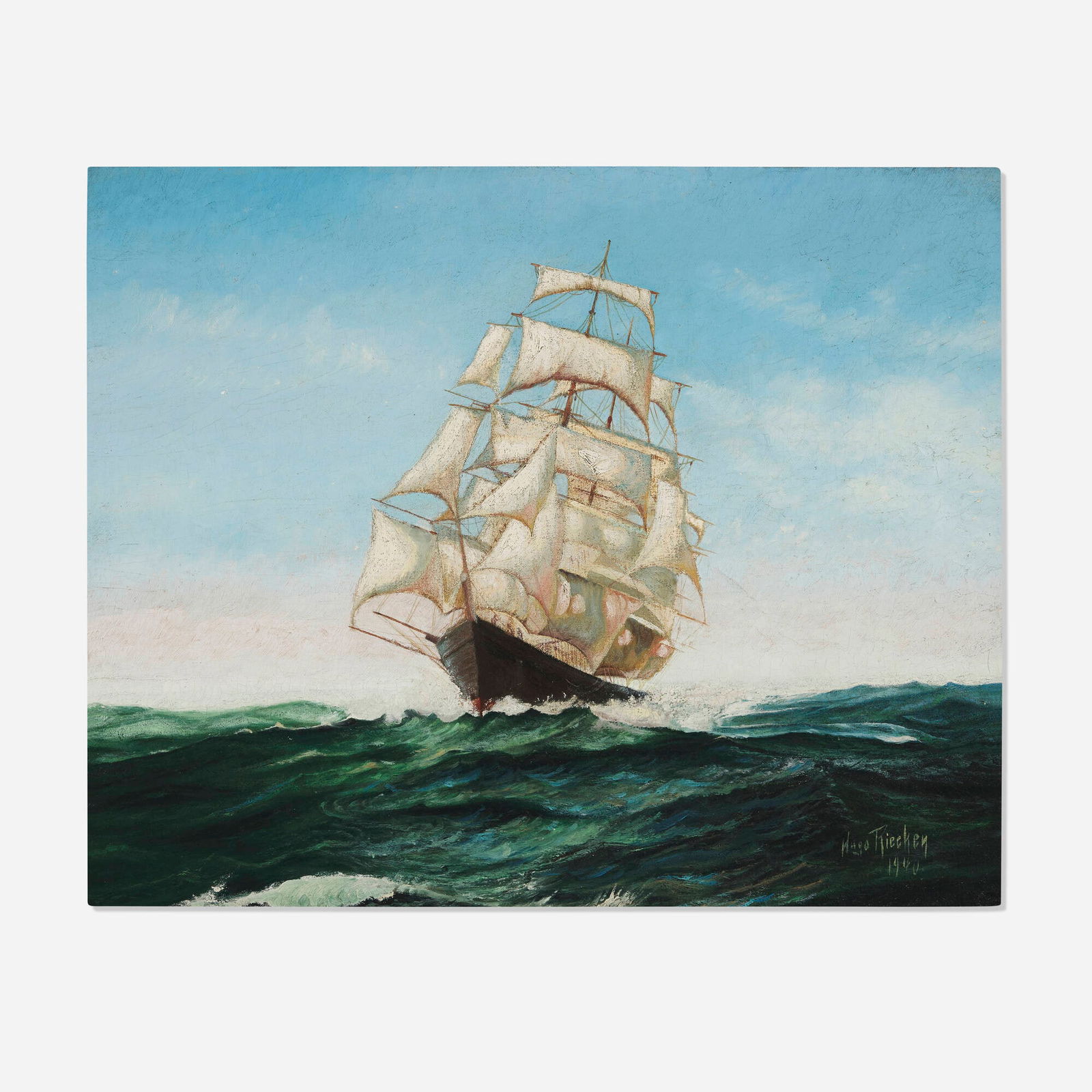 Hugo Riecken, Clipper Ship at Sea (1 of 4)