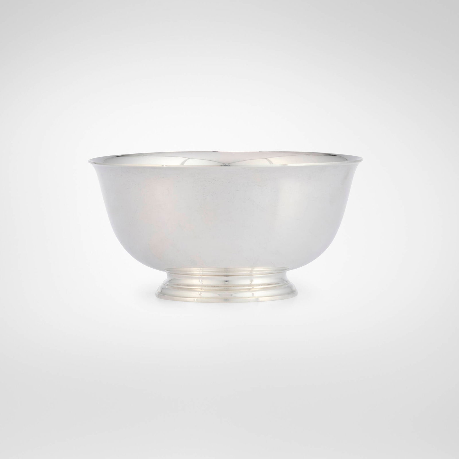Tiffany & Co., Revere-form footed bowl: Tiffany & Co. Revere-form footed bowl New York, USA, 1947-56 sterling silver 3.5 h x 6.75 dia in (9 x 17 cm) Impressed manufacturer's mark and number to underside 'Tiffany & Co. Makers Sterling