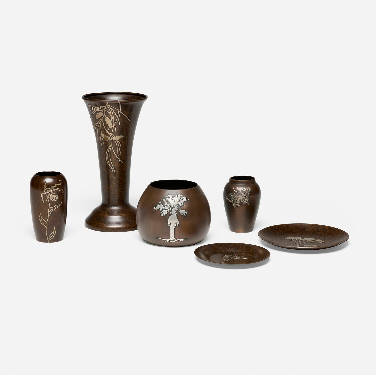 Heintz Art Metal Shop, Collection of six tabletop accessories (1 of 4)