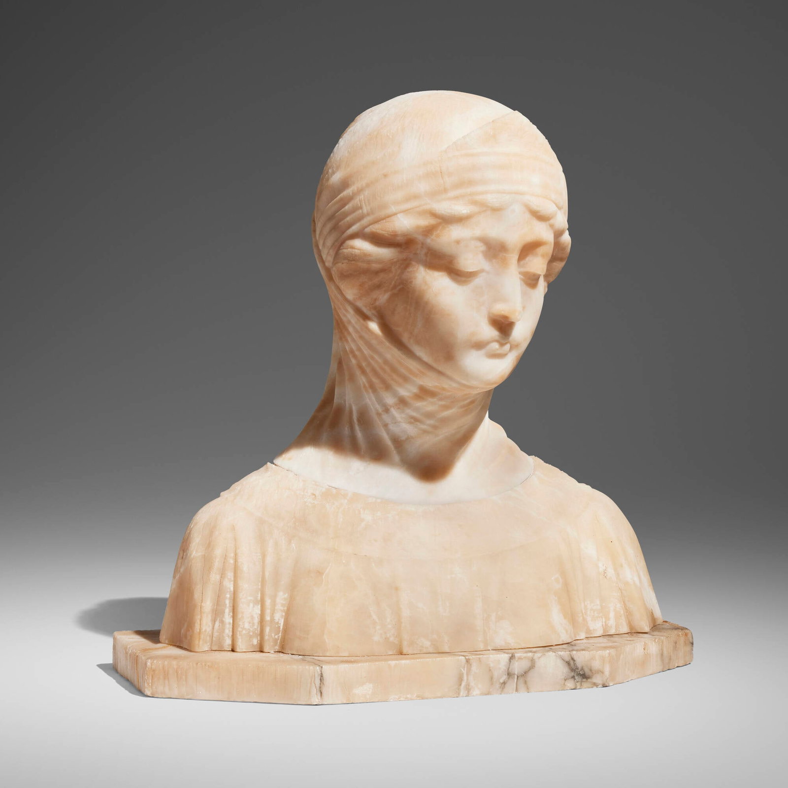 Italian School, Bust of Beatrice: Italian School Bust of Beatrice 20th century alabaster 14 h x 14.25 w x 7.75 d in (36 x 36 x 20 cm) This work will ship from Los Angeles, California.
