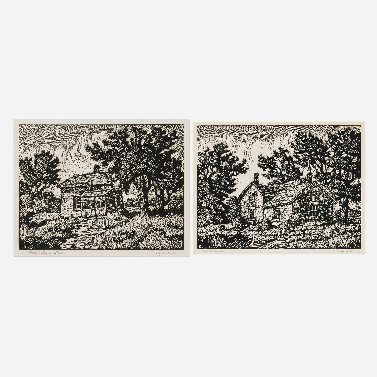 Sven Birger Sandzen, Blue Valley Farm Homestead; Smoky Valley Homestead (two works) (1 of 3)