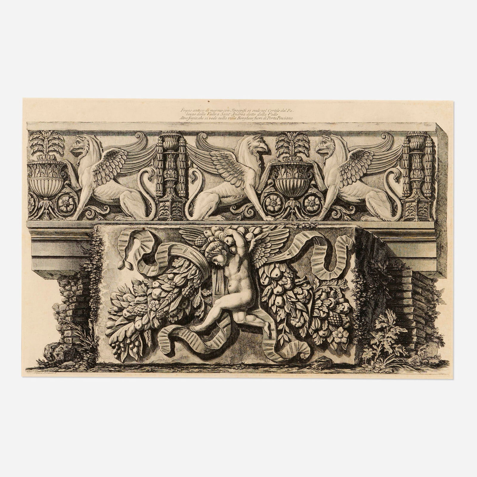 Giovanni Battista Piranesi, Fregio antico di marmo con Ippogrifi (1 of 4)