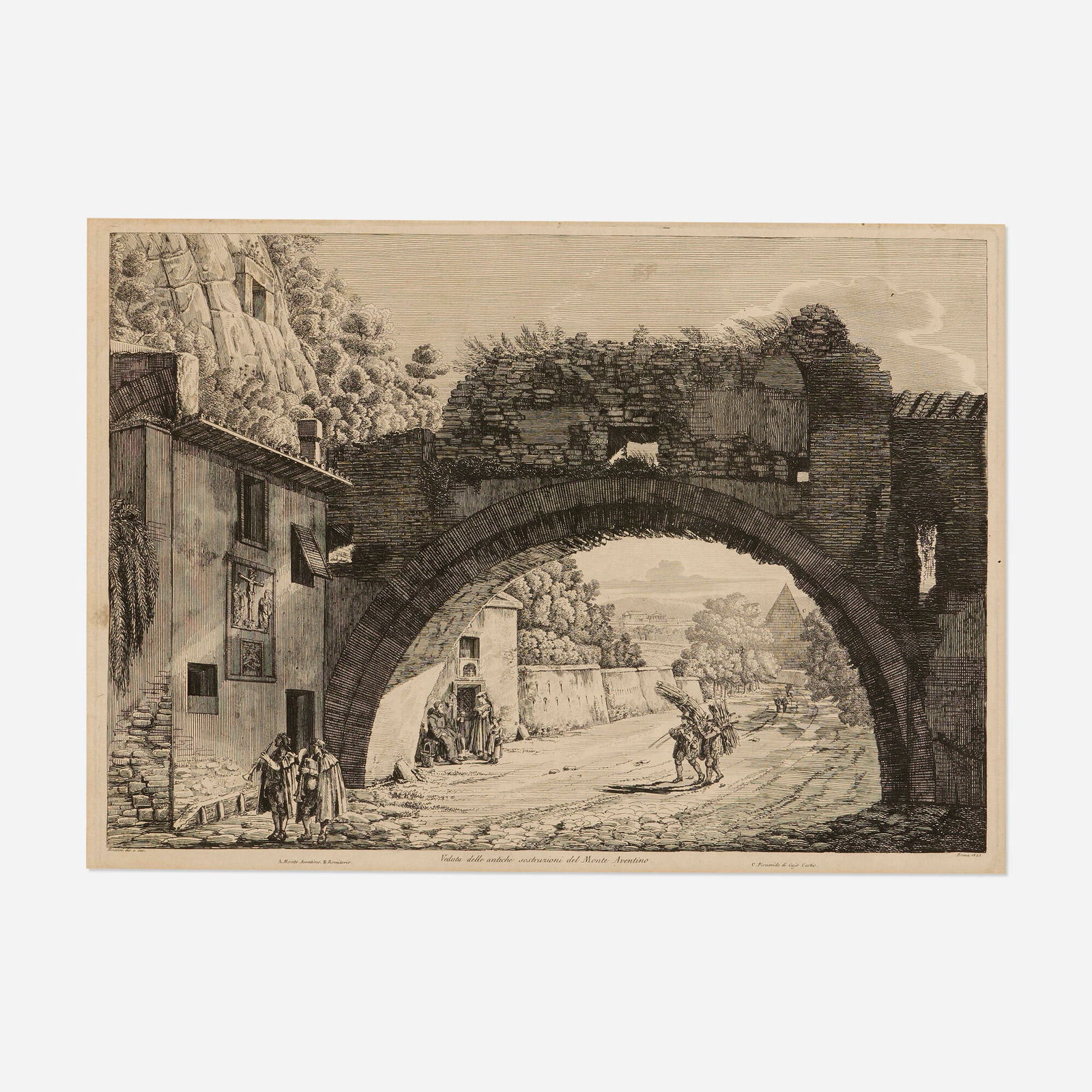 Luigi Rossini, Veduta delle antiche sostrurioni del Monte Aventino (1 of 4)