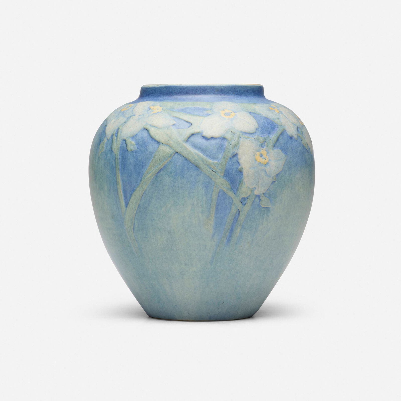 Sadie Irvine for Newcomb College Pottery, Vase with spiderwort (1 of 4)