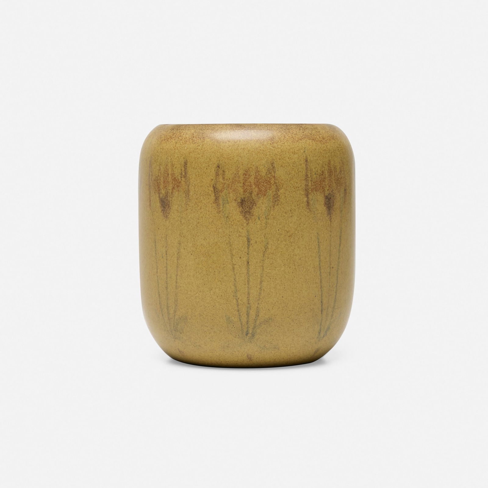 Arthur Hennessey and Sarah Tutt for Marblehead Pottery, Vase with irises (1 of 3)