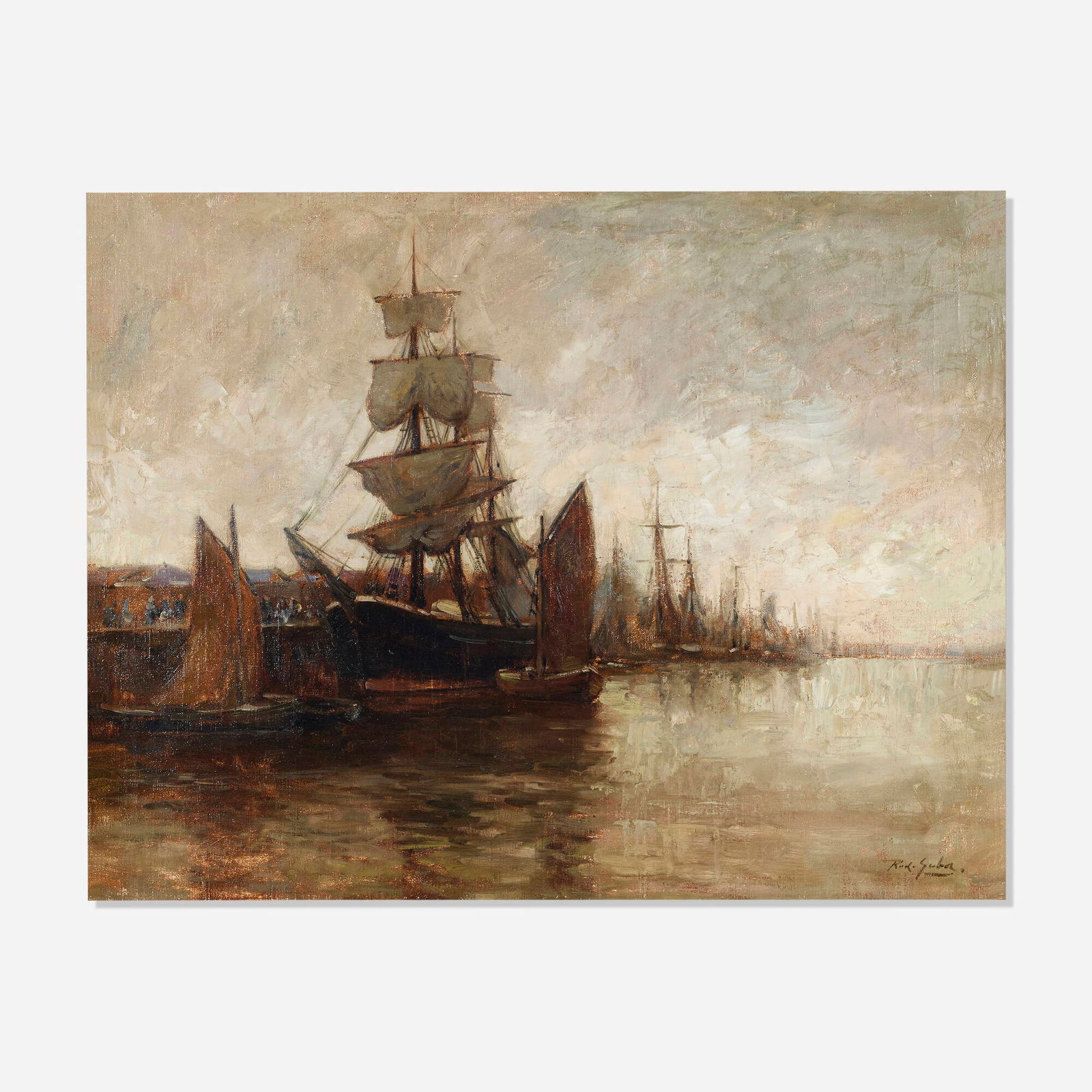 Rudolf Guba, Untitled (Harbor Scene) (1 of 4)