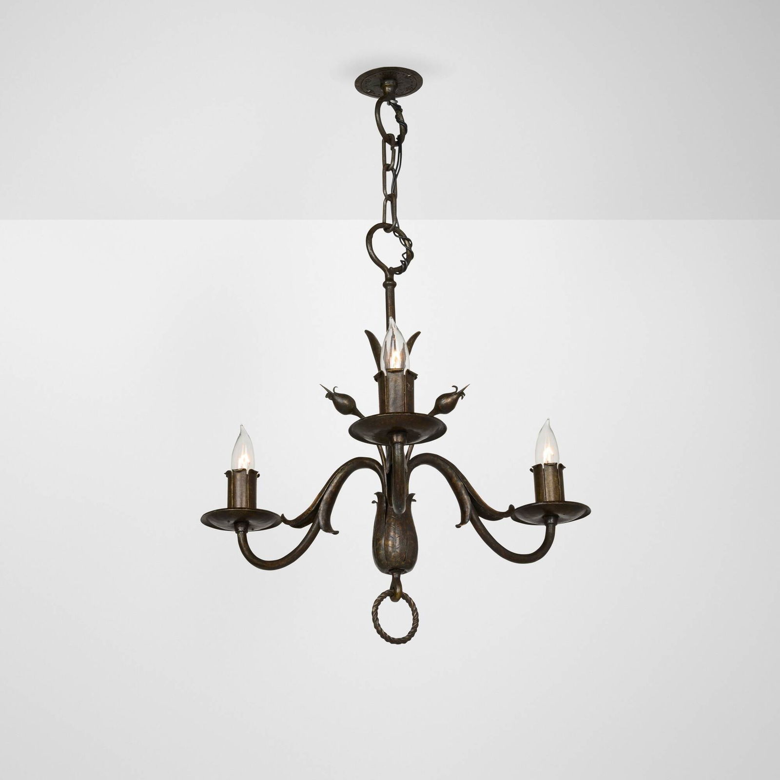 Samuel Yellin Metalworkers, Chandelier: Samuel Yellin Metalworkers Chandelier USA, c. 1995iron 22 h x 19.75 w x 19.75 d in (56 x 50 x 50 cm) This design was based on a similar work created by Samuel Yellin in the 1920s. Impressed si