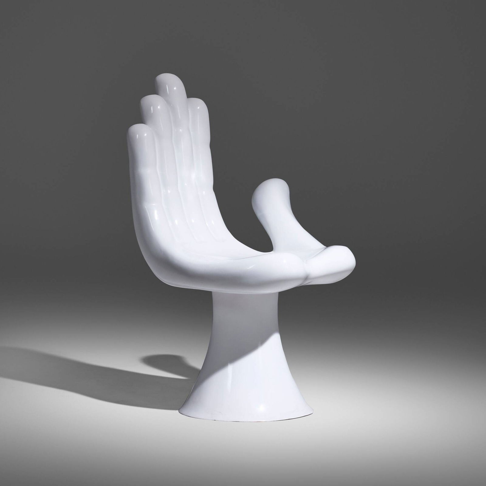 Pedro Friedeberg, Mano Silla chair: Pedro Friedeberg Mano Silla chair Mexico, c. 1978 / 2020white-painted fiberglass 34.5 h x 26 w x 28.5 d in (88 x 66 x 72 cm) Signed to underside 'Pedro Friedeberg'. Provenance:<
