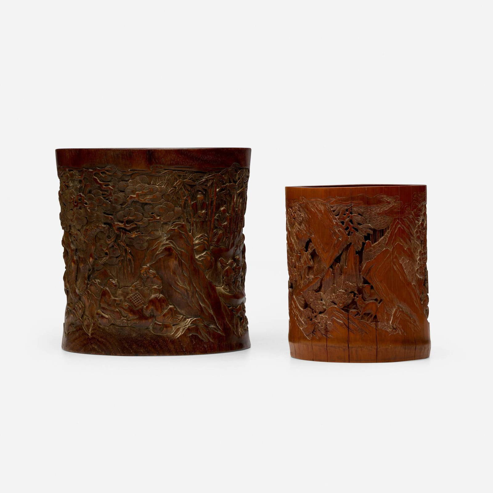 Chinese, Brush pots, set of two