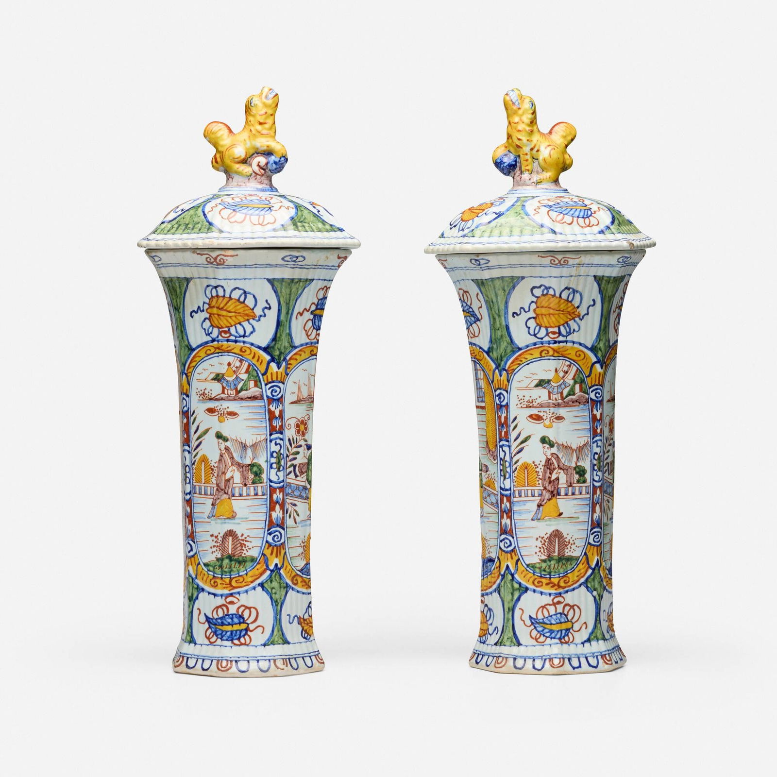 Petrus Van Marum, Delftware covered vessels, pair (1 of 3)