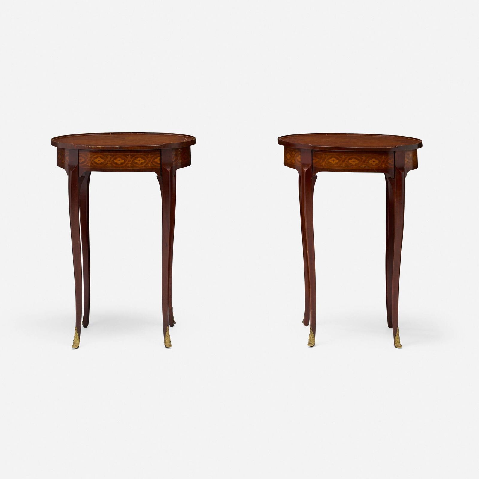 Louis XVI Style, Marquetry occasional tables, pair (1 of 5)