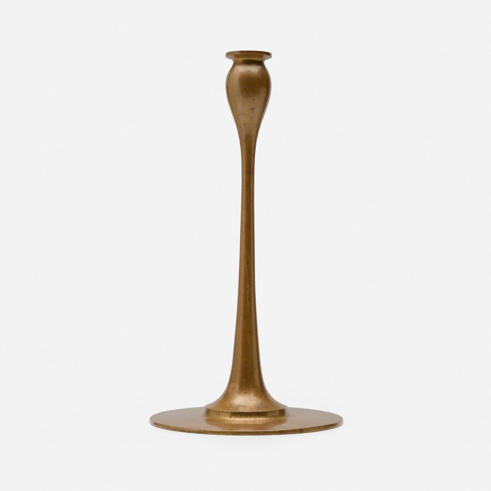 Robert Jarvie, Iota candlestick: Robert Jarvie Iota candlestick USA, 1903-17brass 14.25 h x 7.25 dia in (36 x 18 cm) Impressed signature to underside 'Jarvie' with kappa symbol. Literature: Arts and