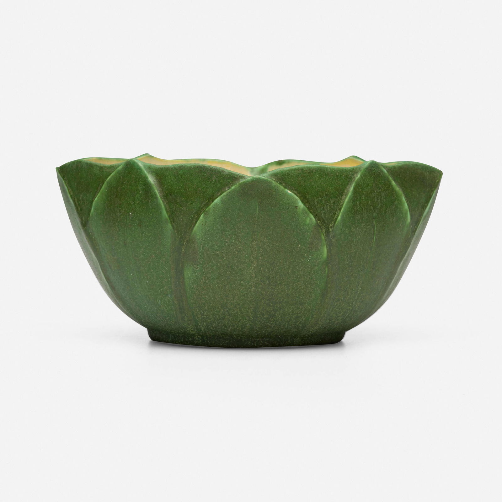 Wilhelmina Post for Grueby Faience Company, Bowl with leaves (1 of 4)