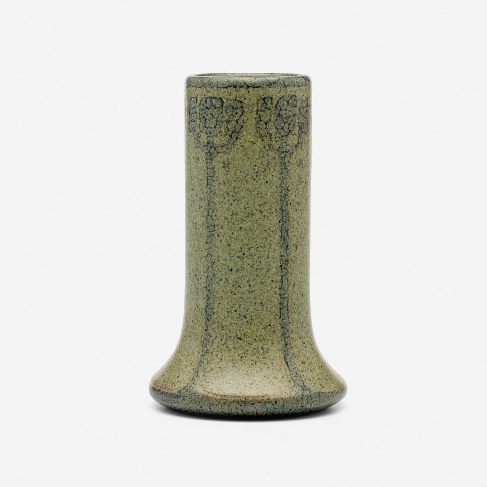 Arthur Hennessey and Sarah Tutt for Marblehead Pottery, Bud vase with conventionalized flowers (1 of 3)