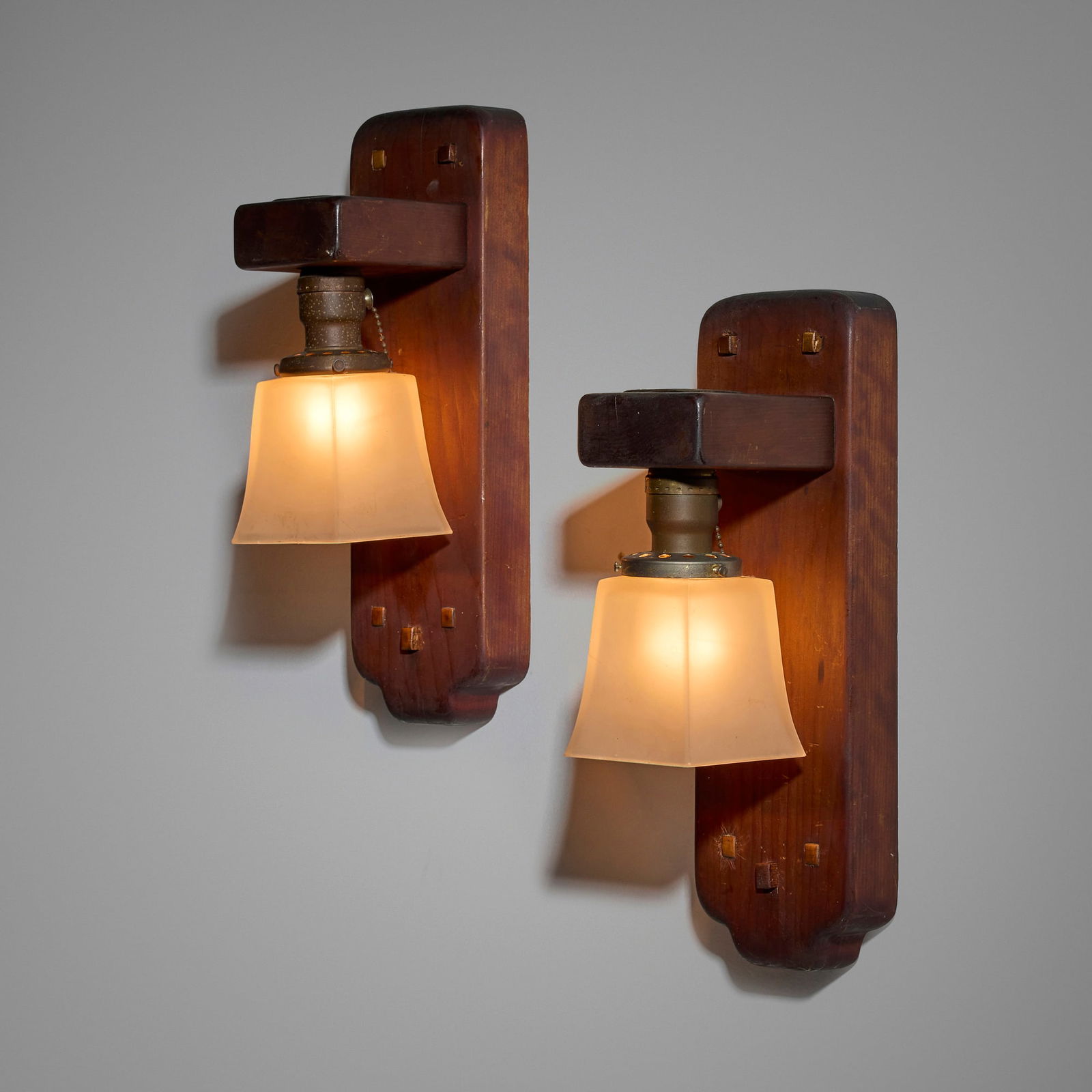 Greene & Greene, Sunroom sconces from the Robert R. Blacker House, Pasadena, California, pair (1 of 3)