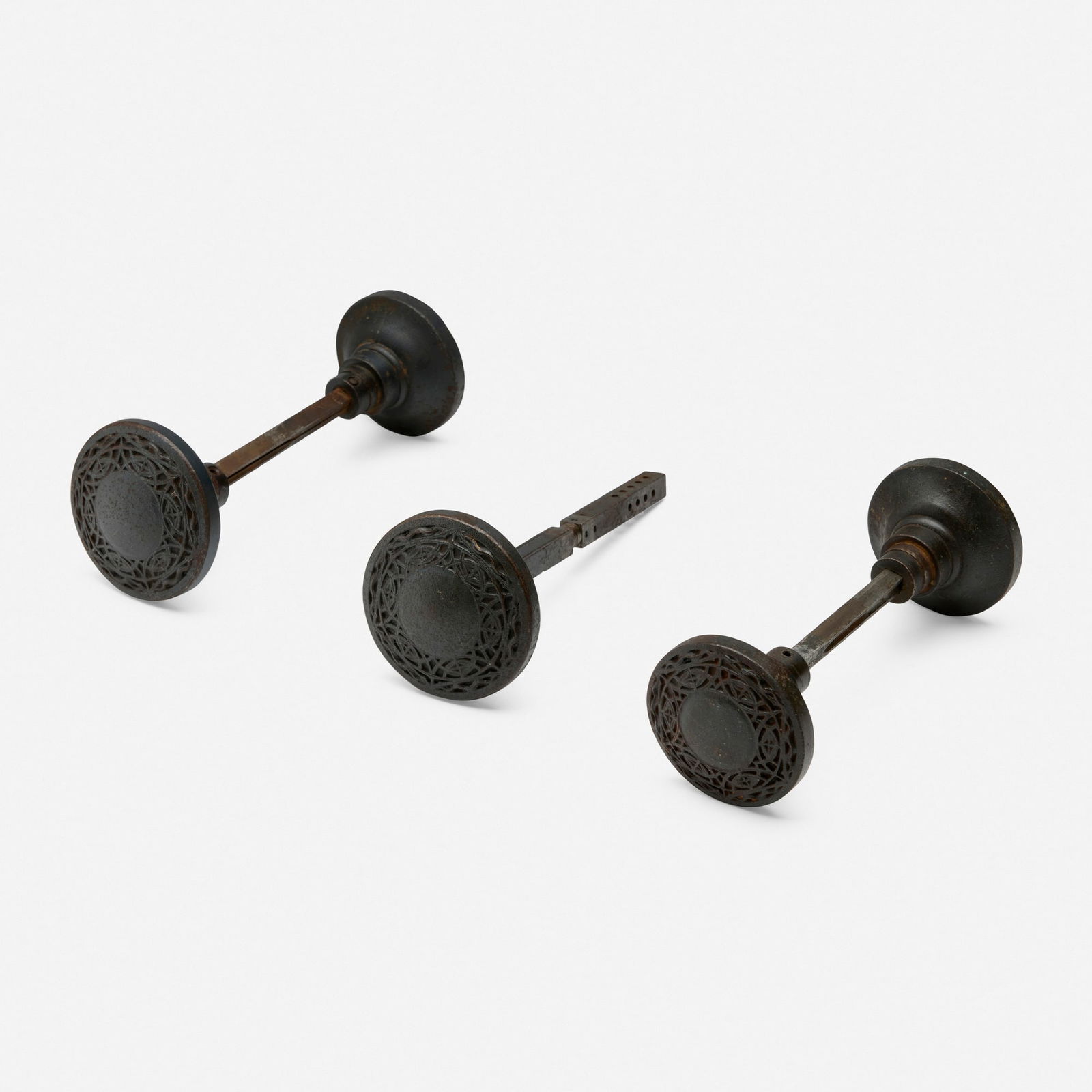 Dankmar Adler and Louis Sullivan, Door knobs from the Chicago Stock Exchange Building, set of five (1 of 3)