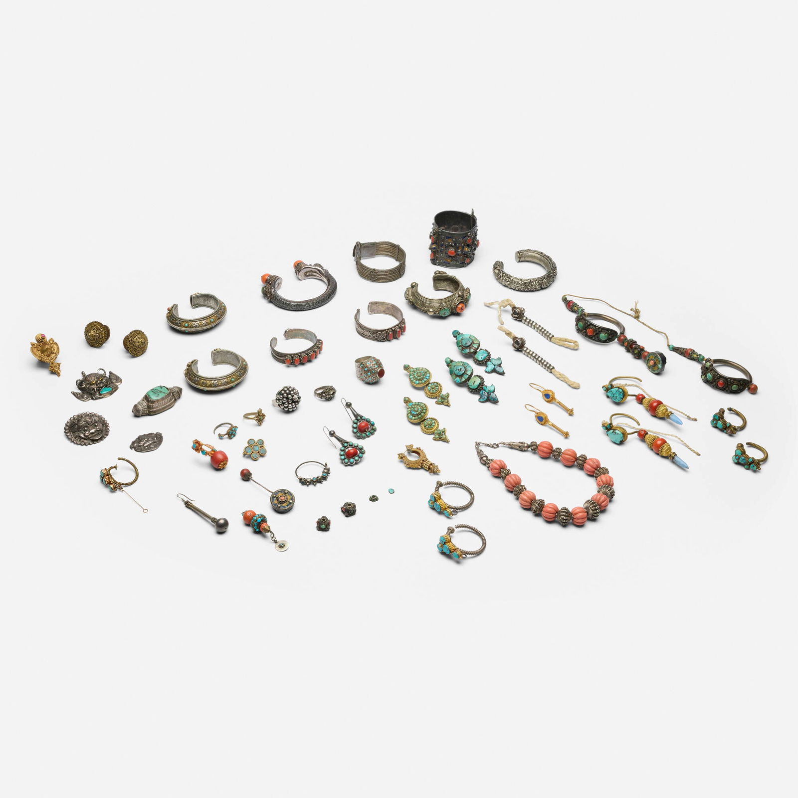 Tibetan and Mongolian, Collection of jewelry (1 of 2)