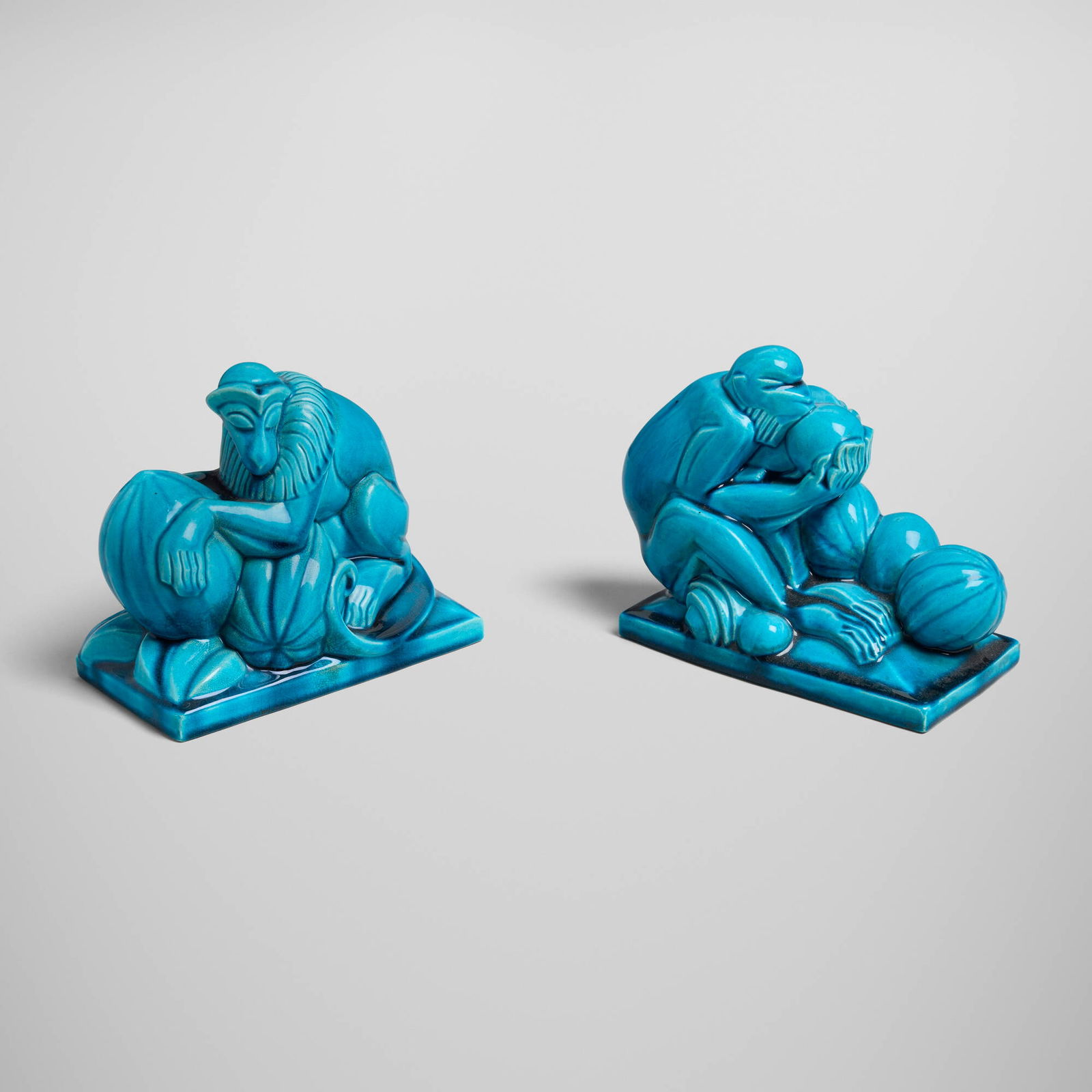 French, Art Deco monkey bookends, pair (1 of 4)