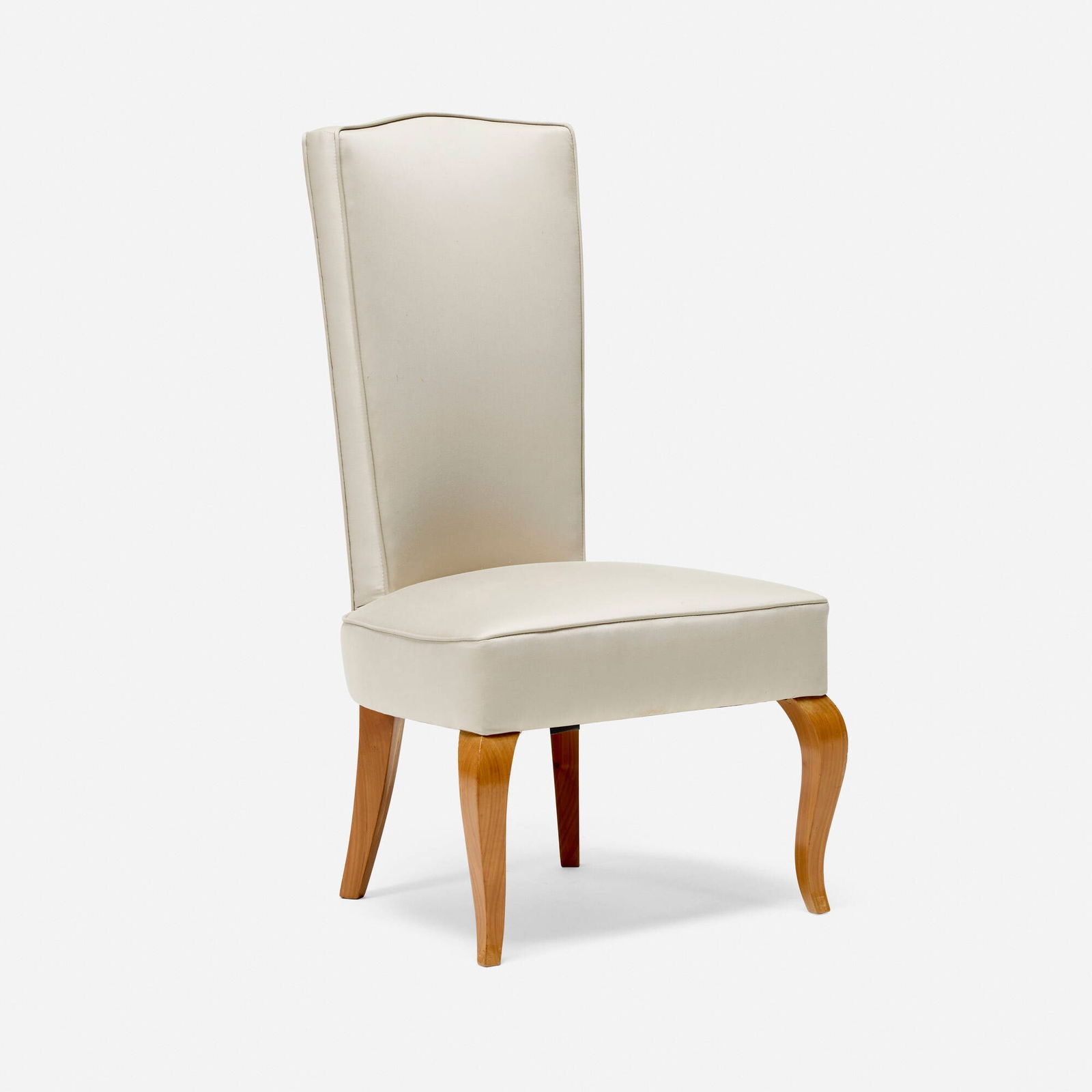 Andre Arbus, attribution, Low chair: Andre Arbus, attribution Low chair France, c. 1940upholstery, mahogany 36 h x 18.5 w x 17 d in (91 x 47 x 43 cm) This work will ship from Los Angeles, California.