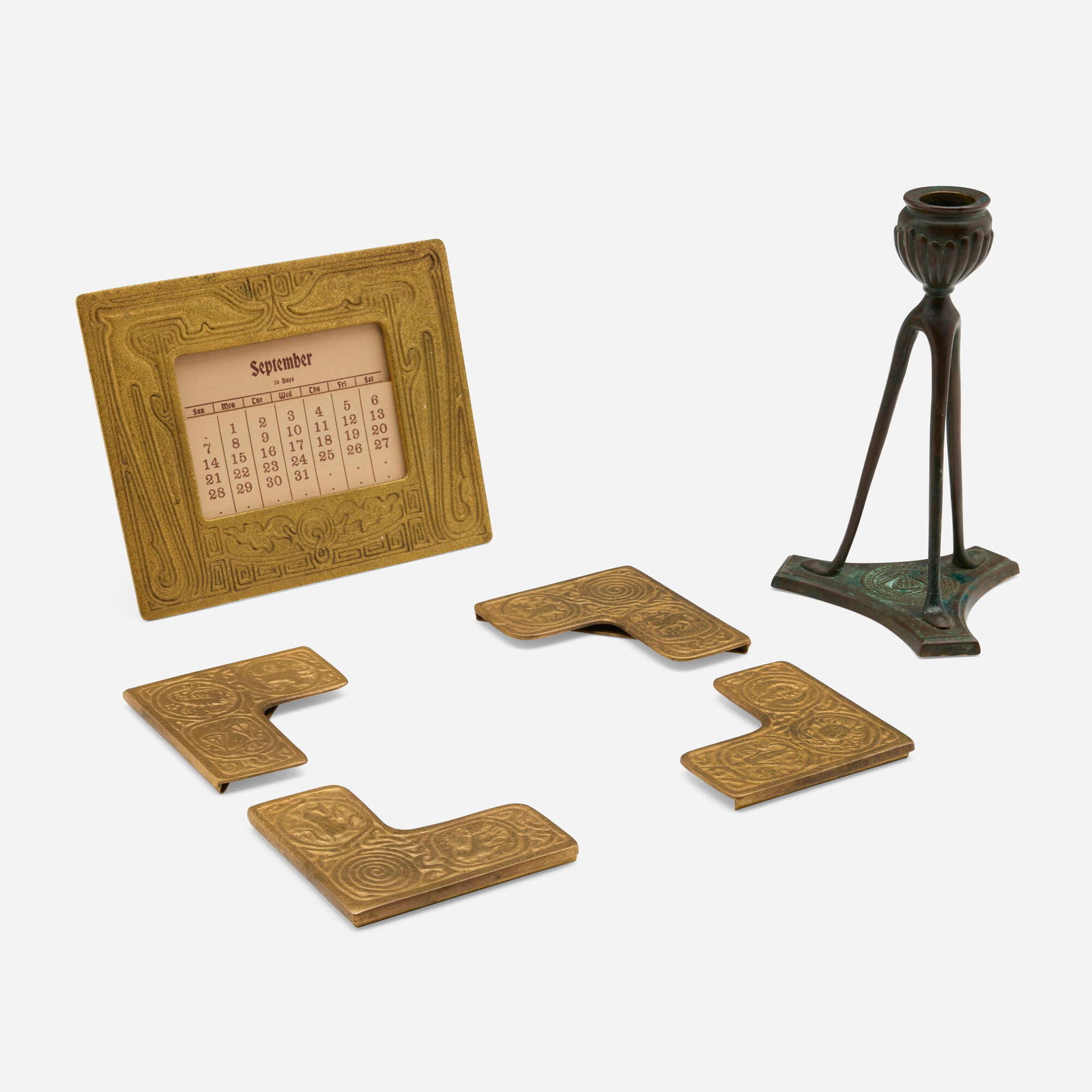 Tiffany Studios, Collection of six tabletop accessories (1 of 8)