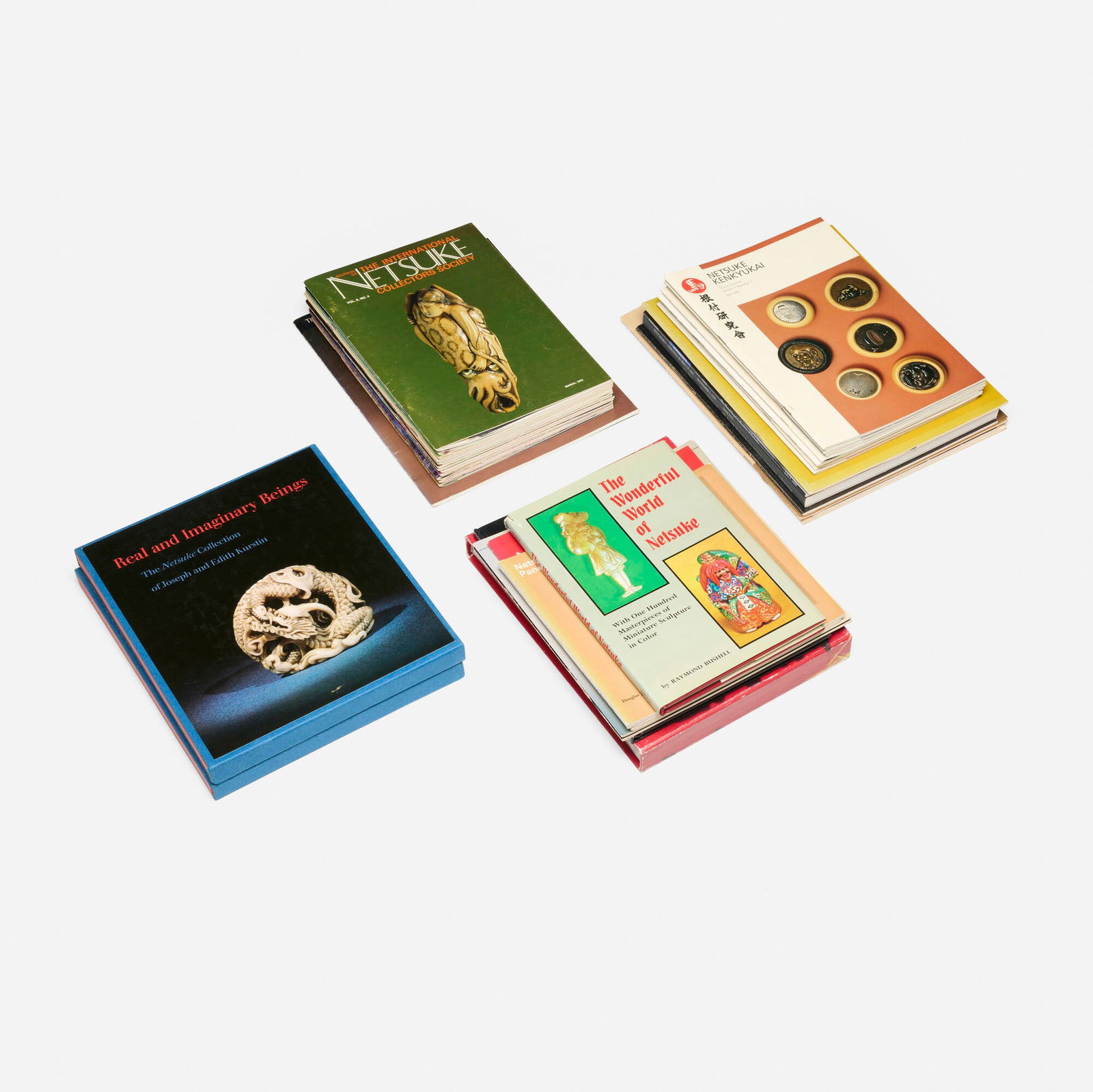 Collection of netsuke books, journals, and auction catalogs, thirty-seven (1 of 3)