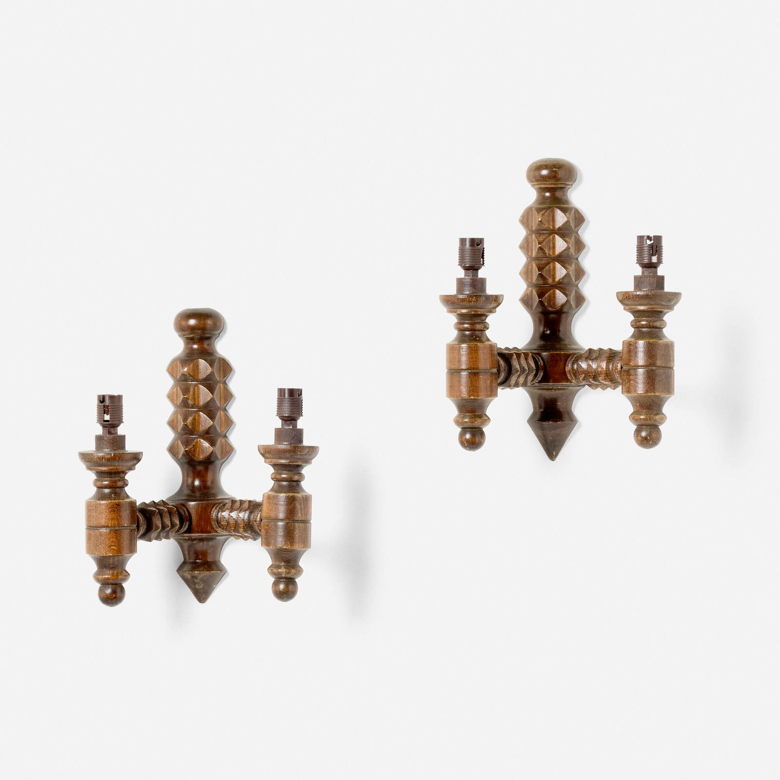 In the manner of Charles Dudouyt, Wall sconces, pair (1 of 3)