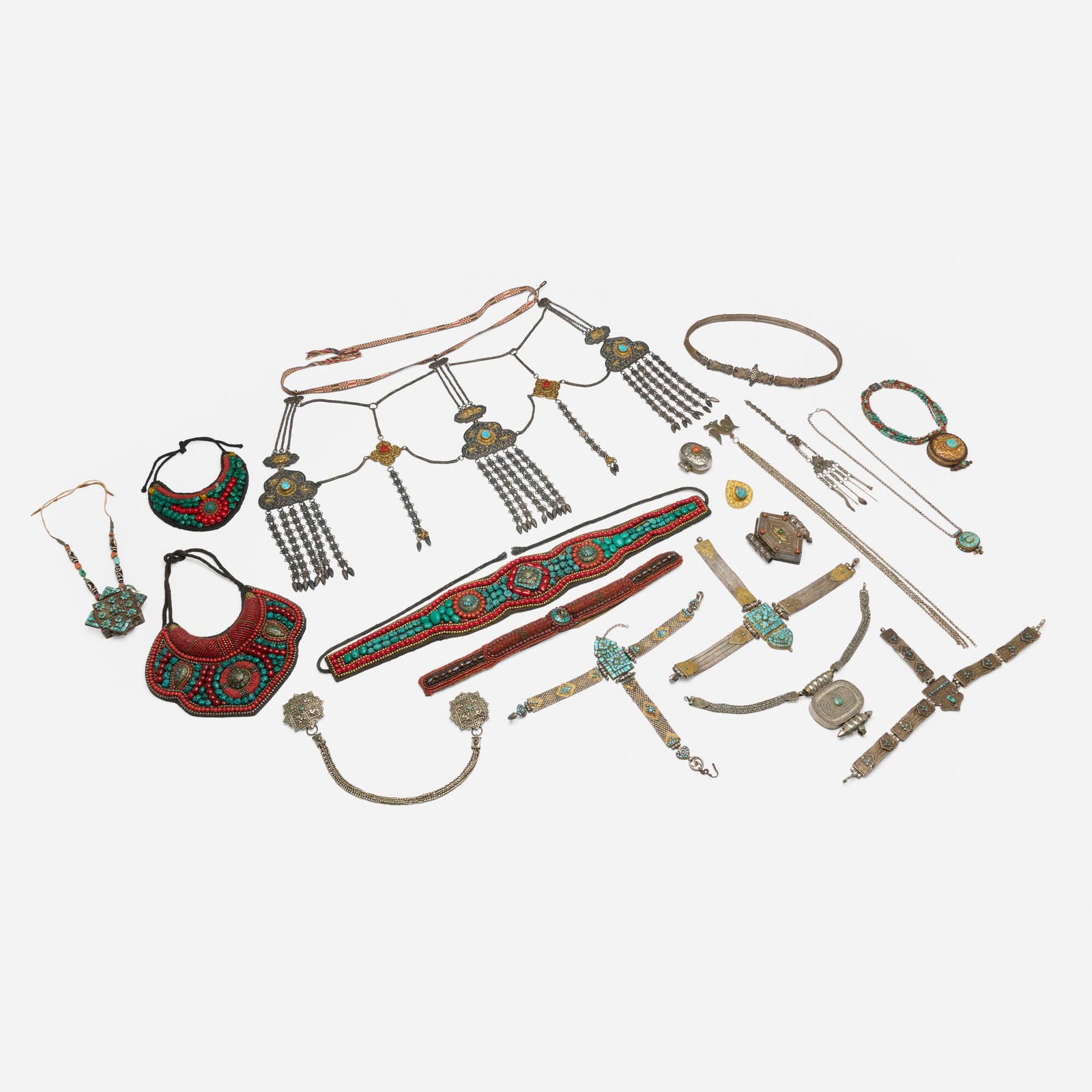 Tibetan and Mongolian, Collection of ritual jewelry and accessories (1 of 2)