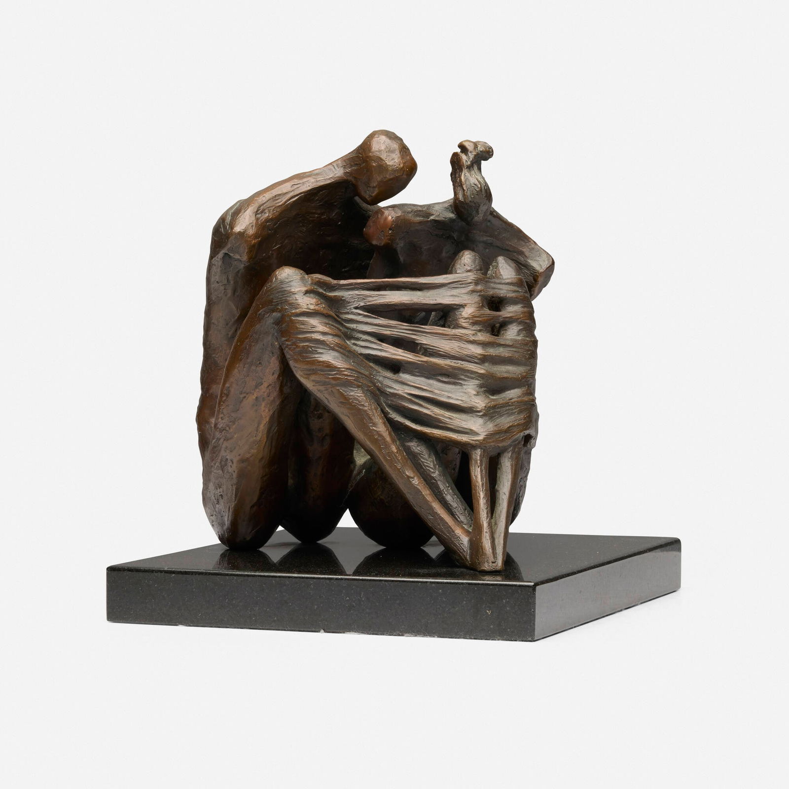 JD Hansen, Warmth of You: JD Hansen Warmth of You 2004 bronze, granite 9.75 h x 9.5 w x 9 d in (25 x 24 x 23 cm) Impressed signature and number 'JD Hansen 2/15'. This work is number 2 from the edition of 15. This work