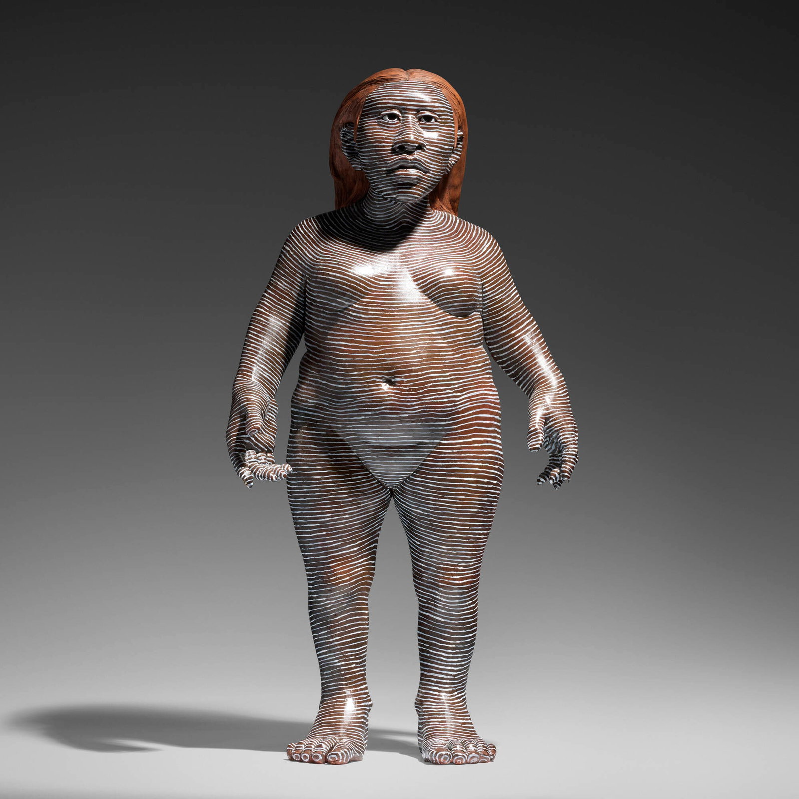 Roxanne Swentzell, Rising: Roxanne Swentzell Rising glazed earthenware 29 h x 15 w x 9.5 d in (74 x 38 x 24 cm) This work will ship from Lambertville, New Jersey.