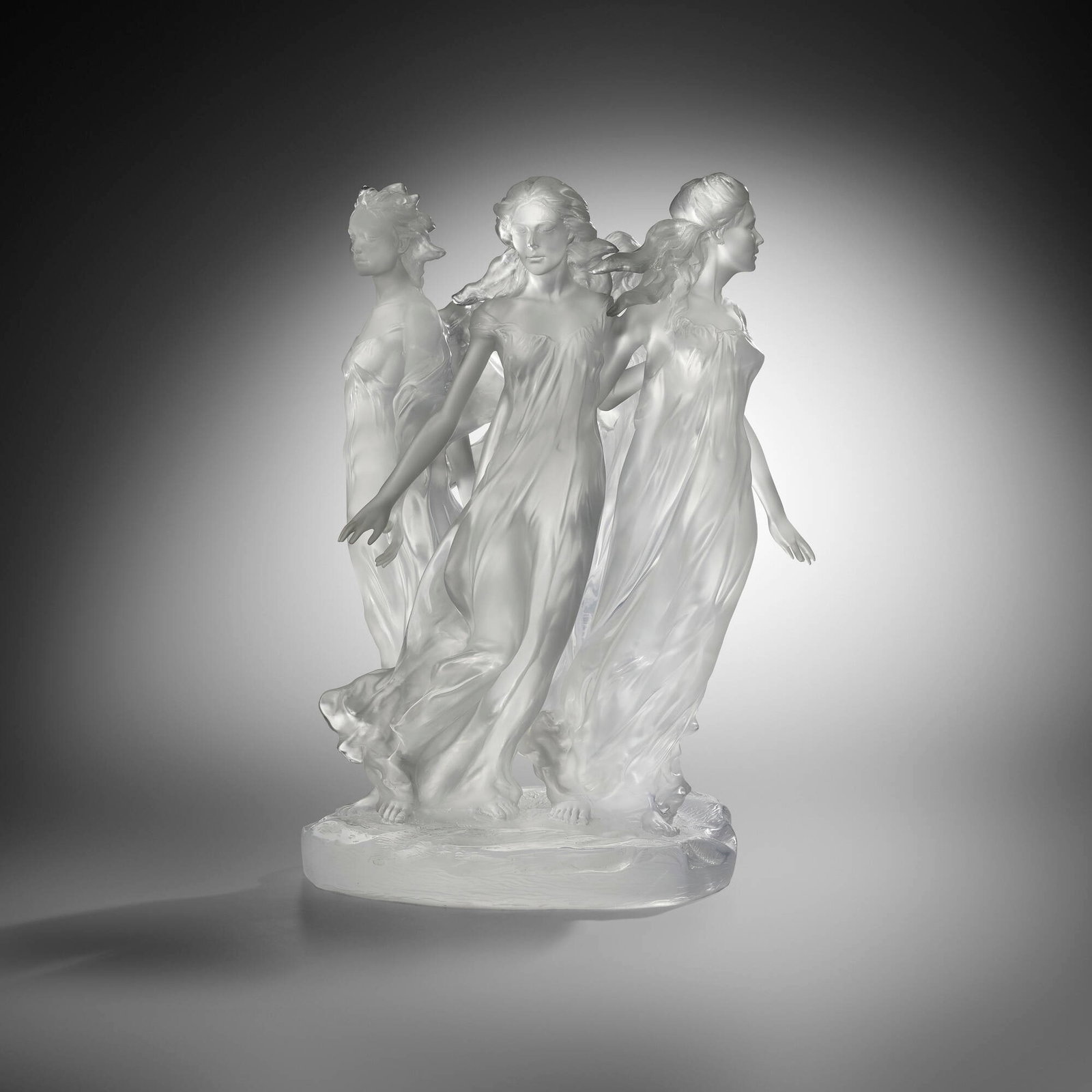 Frederick Elliott Hart, Daughters of Odessa: Frederick Elliott Hart Daughters of Odessa 2000 cast acrylic 25 h x 16 w x 15 d in (63 x 41 x 38 cm) Engraved signature, date and number to plinth 'Hart ?2000 E. Hart 113/150 C.A.I.' with foundry