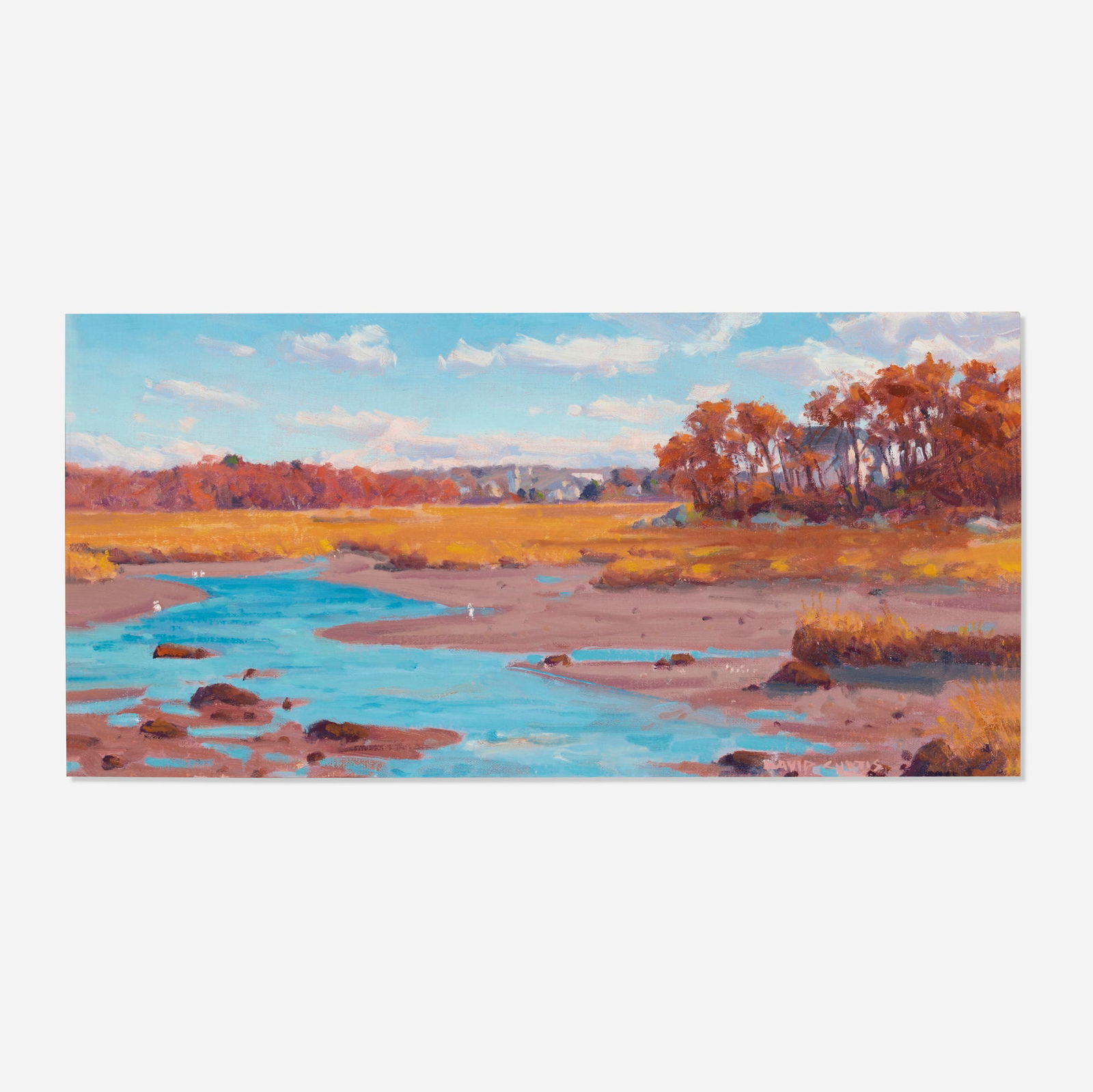 David Curtis, November: David Curtis November oil on canvas 12 h x 17.875 w in (30 x 45 cm) Signed to lower right 'David Curtis'. Signed and titled to verso 'David Curtis 'November''. Exhibited: Rockport Art