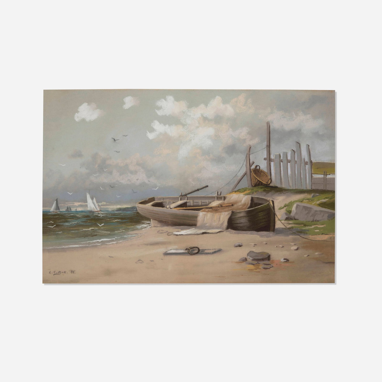 L. Clarence Ball, Boats on Lake Michigan Shore, Indiana Dunes (1 of 4)