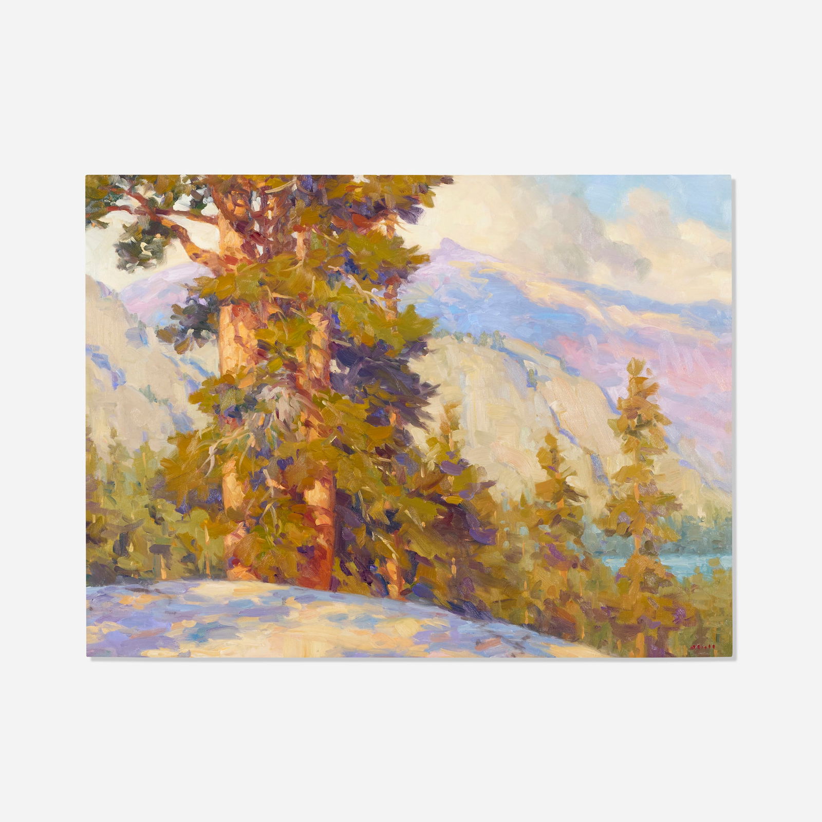 Gregory Hull, Afternoon High Sierra: Gregory Hull Afternoon High Sierra 1998 oil on canvas 30 h x 40 w in (76 x 102 cm) Signed to lower right 'Gregory Hull'. Provenance: The Redfern Gallery, Laguna Beach | Acquired from the previous