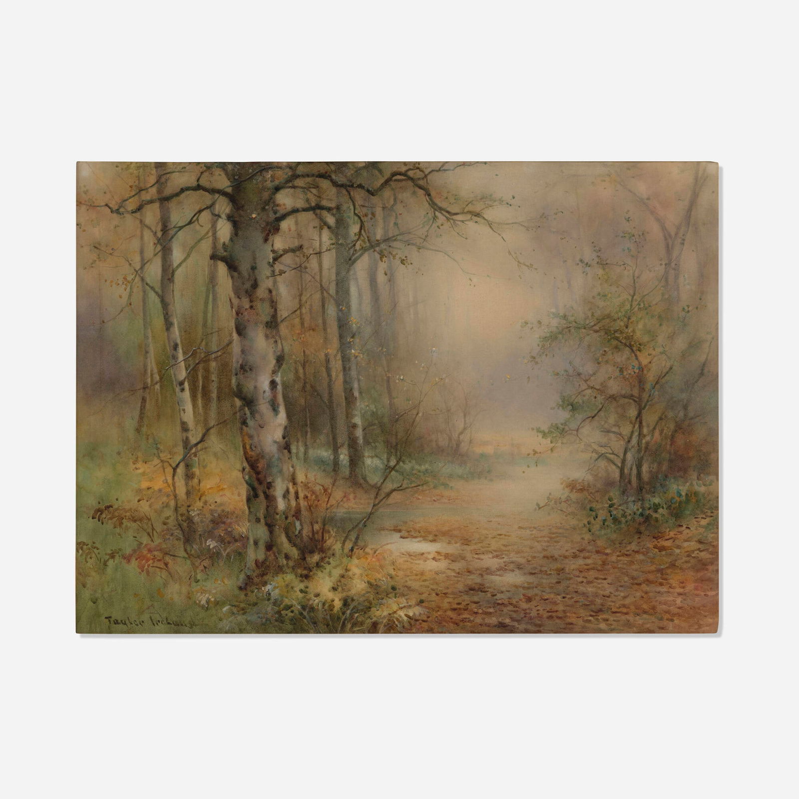 Thomas Tayler Ireland, A Misty Morning: Thomas Tayler Ireland A Misty Morning gouache on board 17.875 h x 23.875 w in (45 x 61 cm) Signed to lower left 'Tayler Ireland'. This work will ship from Chicago, Illinois.