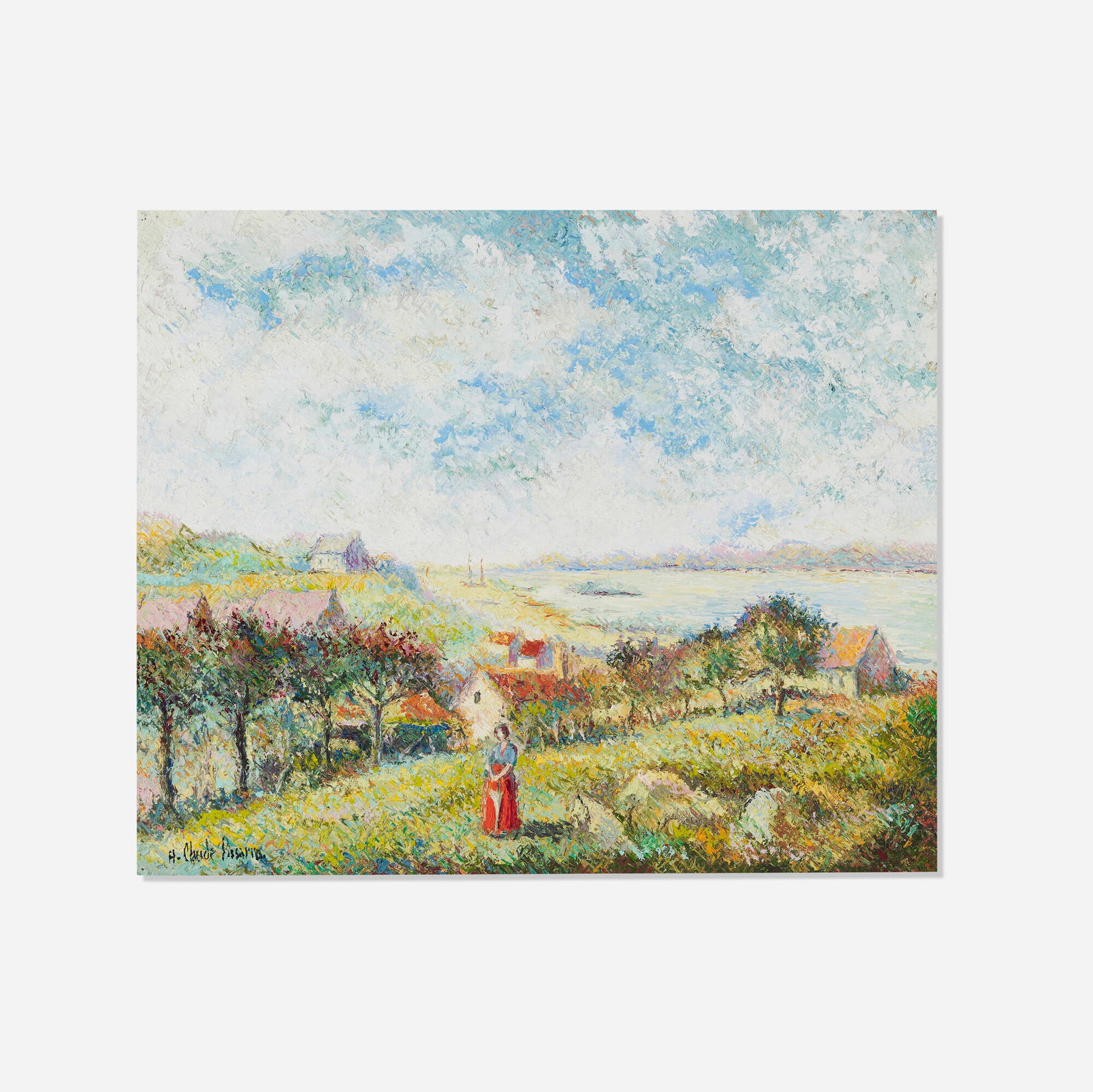 Hugues Claude Pissarro, Ile de Chausey: Hugues Claude Pissarro Ile de Chausey 1989oil on linen 18.25 h x 21.5 w in (46 x 55 cm) Signed to lower left 'H. Claude Pissarro'. Signed, titled and inscribed to verso 'Ile de Chausey H. Clau