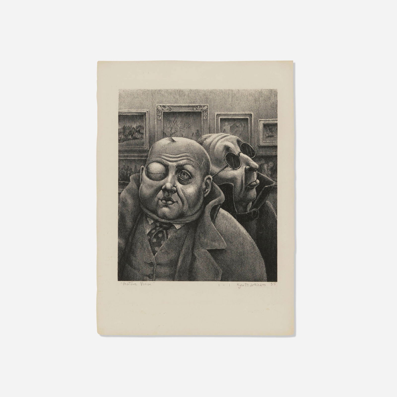 Kyra Markham, Mature Vision: Kyra Markham Mature Vision 1935 lithograph image: 11 h x 9.125 w in (28 x 23 cm) sheet: 15.875 h x 11.5 w in (40 x 29 cm) Signed, titled, dated and numbered to lower margin 'Mature Vision 1-1 Kyra