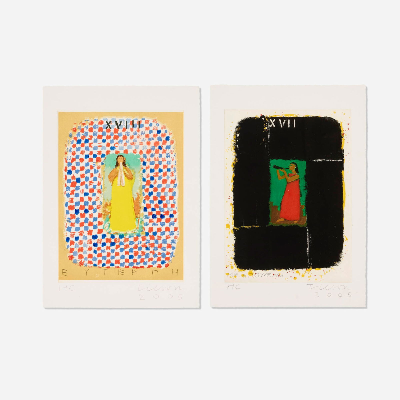 Joe Tilson, Melpomene; Euterpe (two works from the Nine Muses portfolio) (1 of 2)