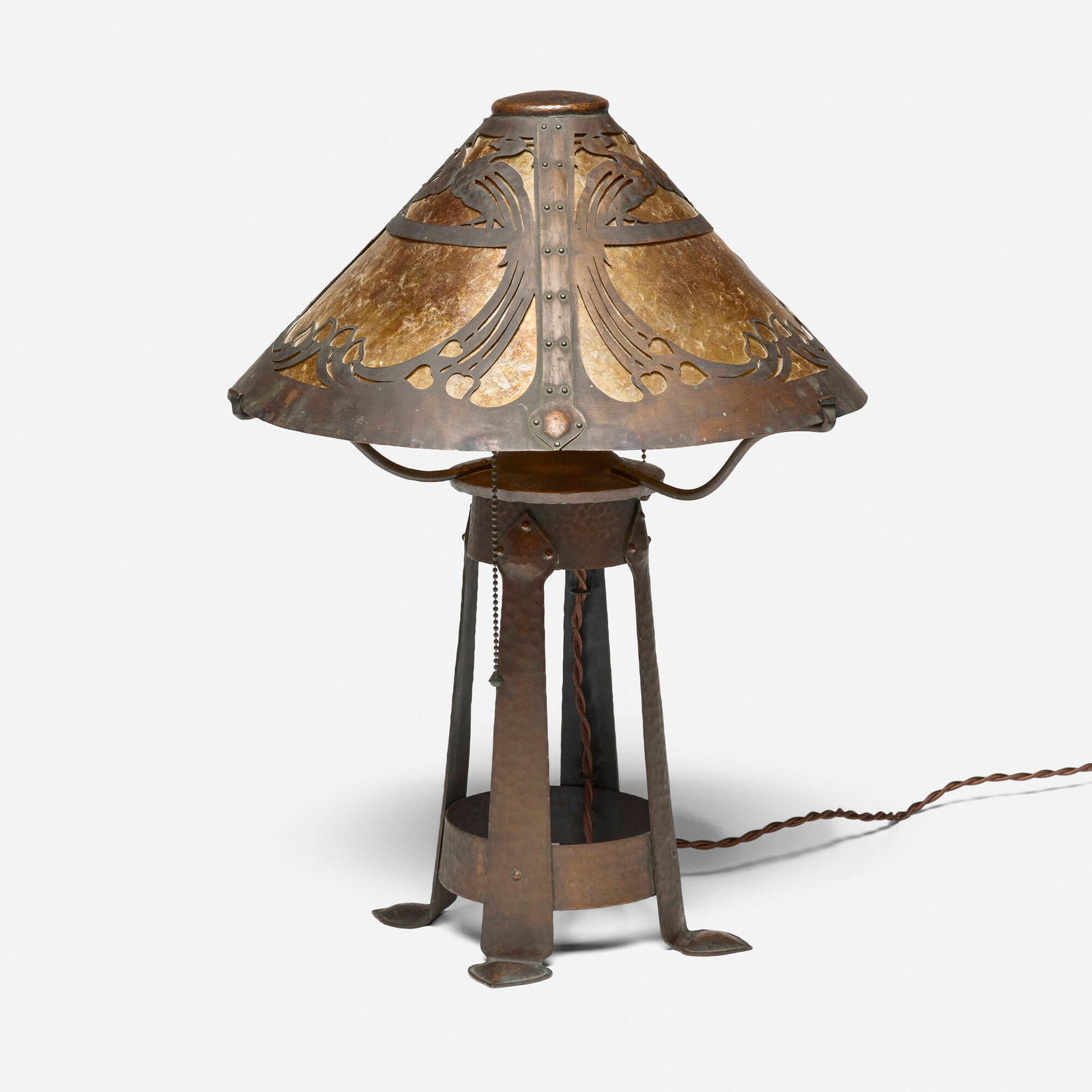 Limbert, Rare table lamp with peacocks - 2