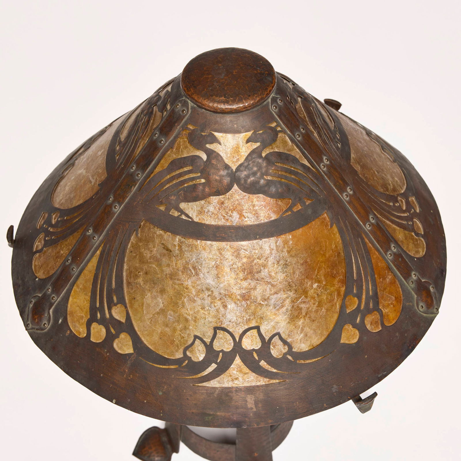 Limbert, Rare table lamp with peacocks - 3