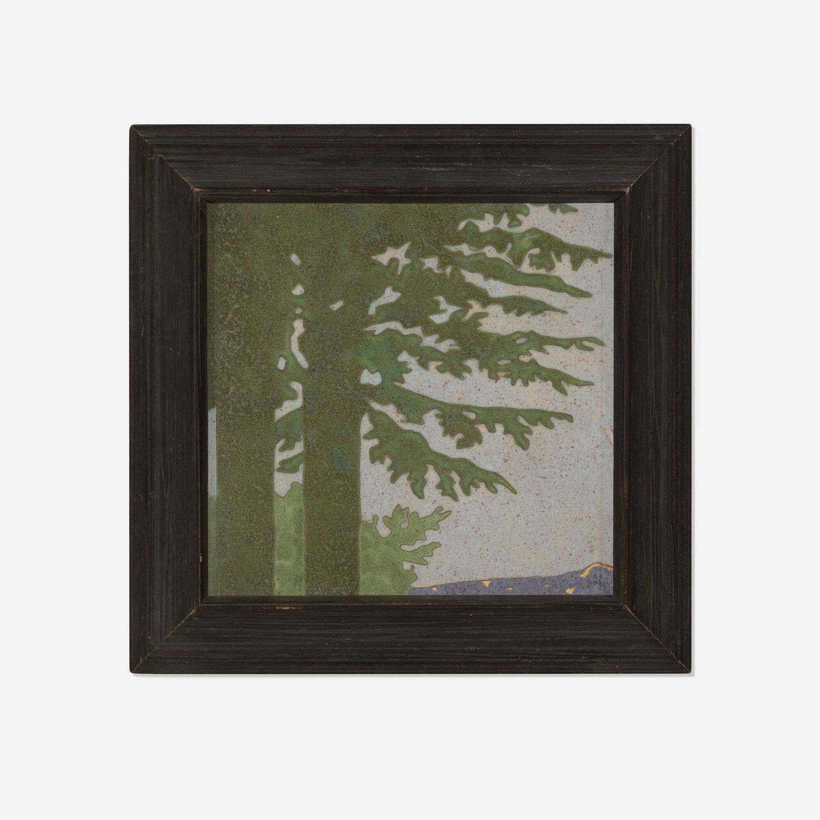 Rookwood Faience, Scenic architectural tile with pine landscape (1 of 3)